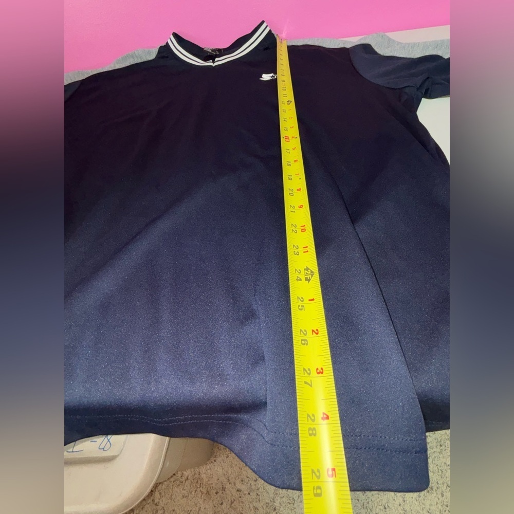 STARTER Navy and Gray V-Neck Short Sleeve Jersey - Picture 8 of 8